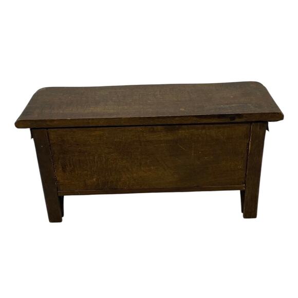 1920’s Primitive French Country Cherry Wood Jewelry Casket - Picture 7 of 13